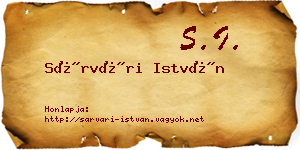 Sárvári István névjegykártya